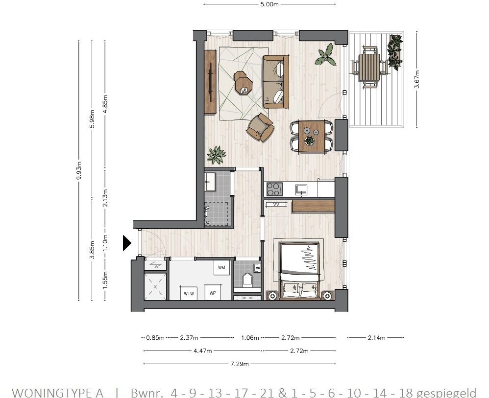 Te Koop: Foto Appartement aan de 2-kamer appartement  - type A 13 in Nieuwkoop