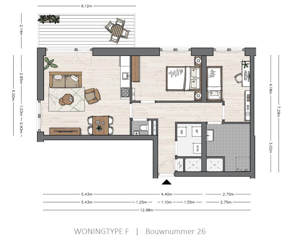 Te Koop: Foto Appartement aan de 3-kamer appartement type F 26 in Nieuwkoop