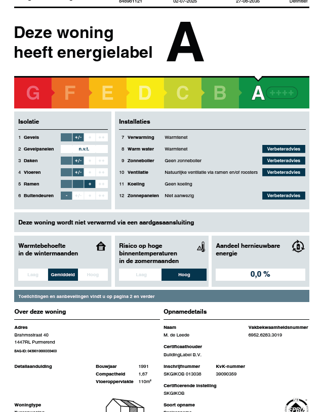 Te koop: Foto Woonhuis aan de Brahmsstraat 40 in Purmerend